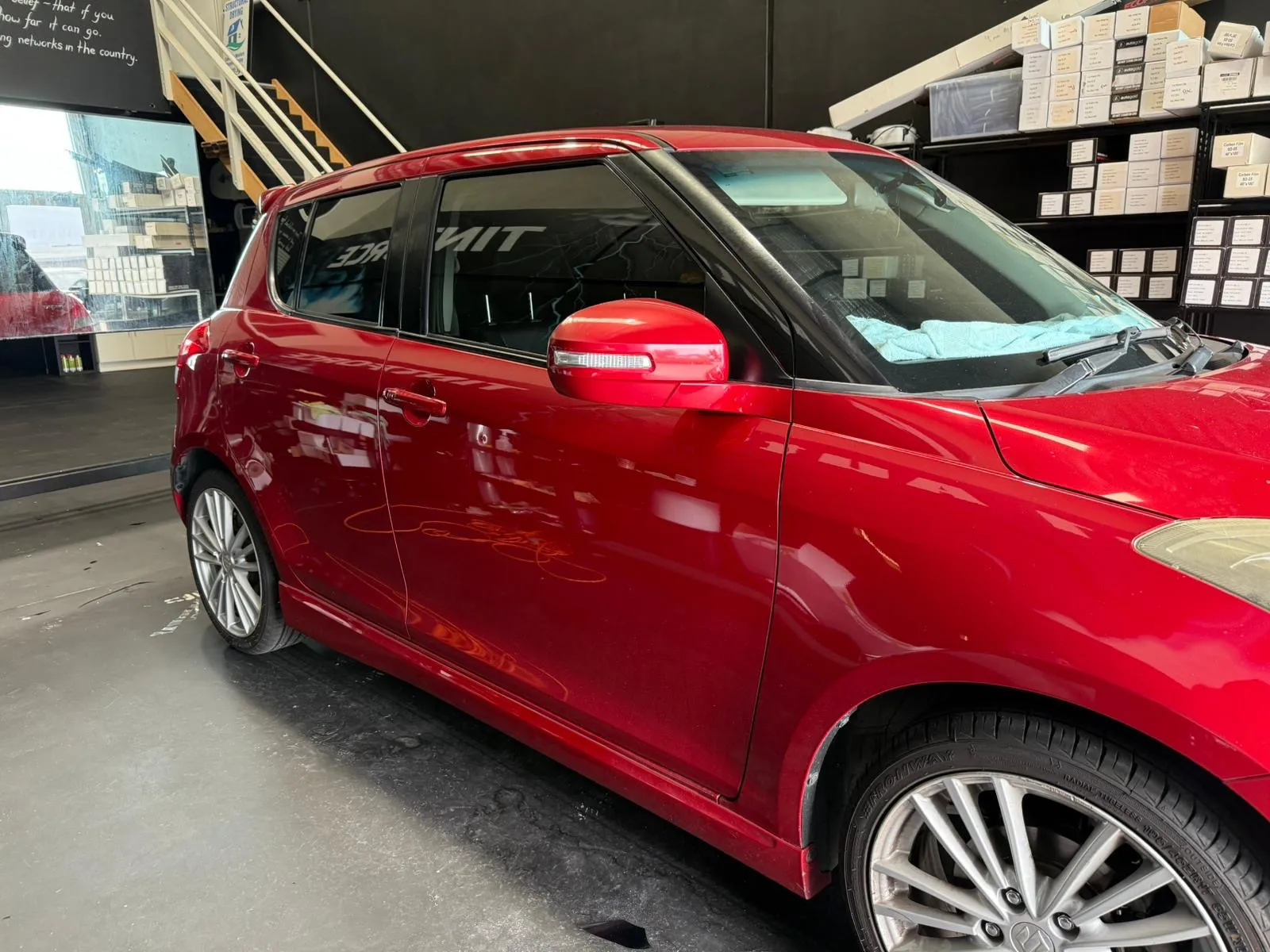 Suzuki Swift window tint install, R1 Auto